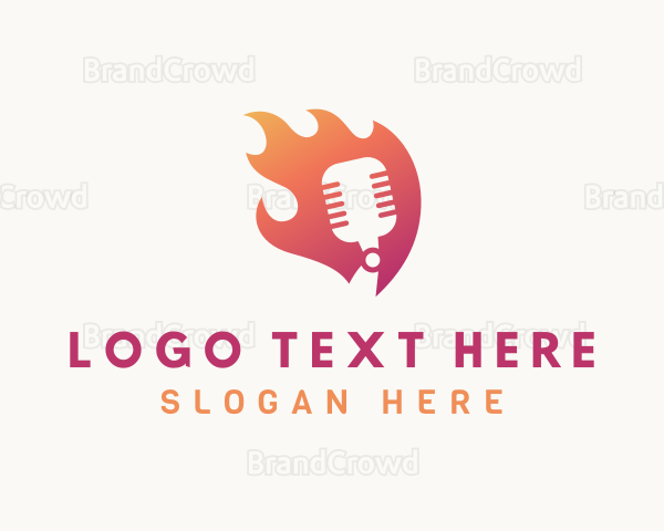 Gradient Flame Mic Logo