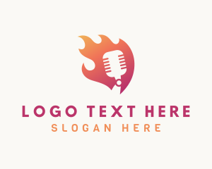 Gradient - Gradient Flame Mic logo design