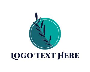Organic Food - Blue Leaf Branch logo design