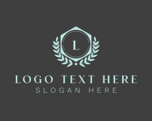 Exclusive - Leaf Wreath Badge logo design