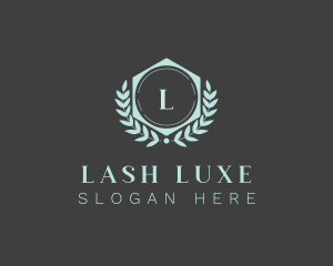 Leaf Wreath Badge logo design