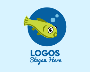 Swimming Pet Fish  Logo