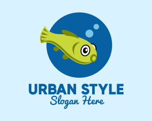 Swimming Pet Fish  Logo