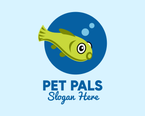 Swimming Pet Fish  logo design