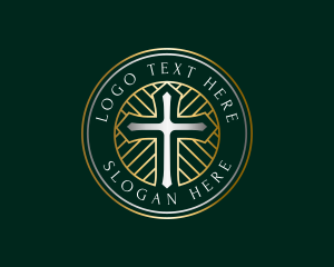 Sacred - Holy Christian Cross logo design