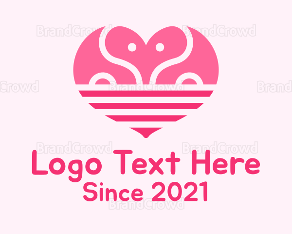 Pink Romantic Elephant Logo