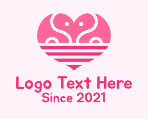 Romantic - Pink Romantic Elephant logo design