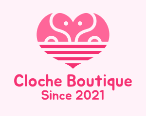 Pink Romantic Elephant  logo design