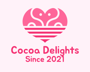 Pink Romantic Elephant  logo design