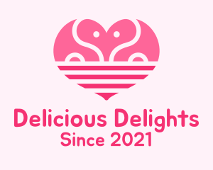 Pink Romantic Elephant  logo design