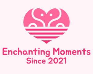 Romantic - Pink Romantic Elephant logo design