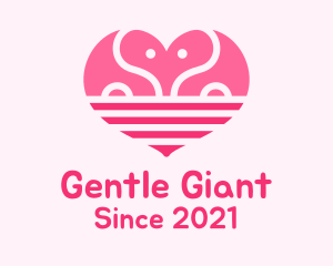 Elephant - Pink Romantic Elephant logo design