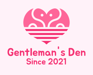 Pink Romantic Elephant  logo design