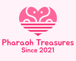 Pink Romantic Elephant  logo design