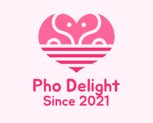 Pink Romantic Elephant  logo design