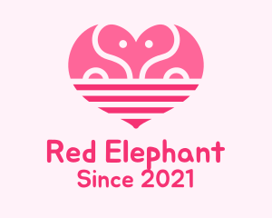 Pink Romantic Elephant  logo design