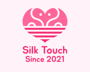 Pink Romantic Elephant  logo design