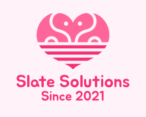 Pink Romantic Elephant  logo design