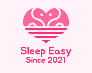 Pink Romantic Elephant  logo design