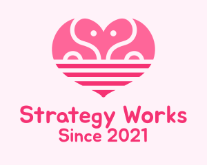 Pink Romantic Elephant  logo design