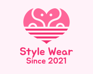 Pink Romantic Elephant  logo design