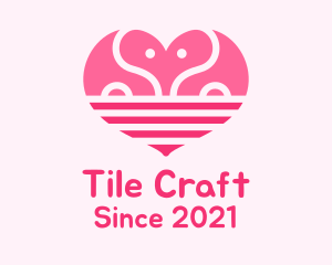 Pink Romantic Elephant  logo design