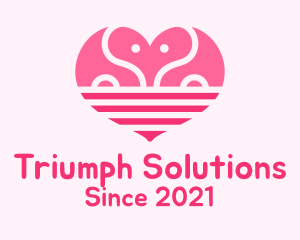 Animal Sanctuary - Pink Romantic Elephant logo design