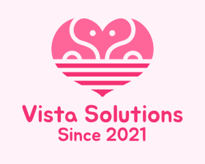 Pink Romantic Elephant  logo design