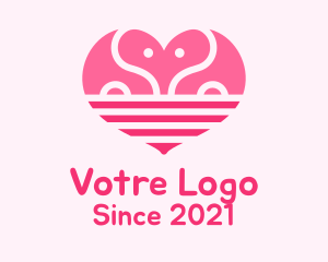 Care - Pink Romantic Elephant logo design
