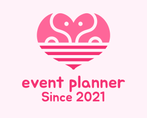 Zoo - Pink Romantic Elephant logo design