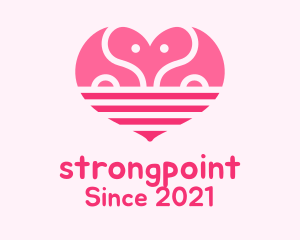 Simple - Pink Romantic Elephant logo design