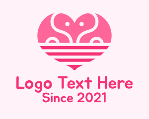 Dating - Pink Romantic Elephant logo design