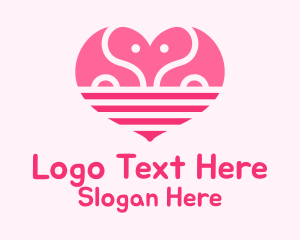 Pink Romantic Elephant  Logo