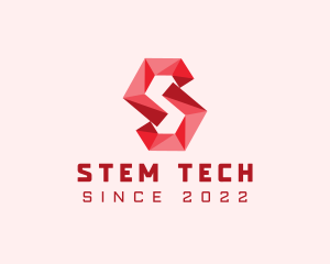 Geometric Tech Letter S logo design