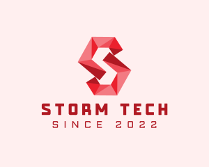 Geometric Tech Letter S logo design