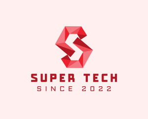 Geometric Tech Letter S logo design