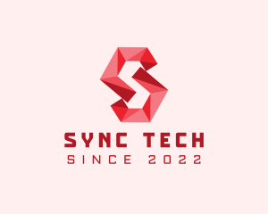 Geometric Tech Letter S logo design