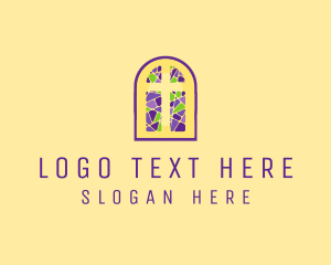 Stained Glass - Church Window Stone Mosaic logo design