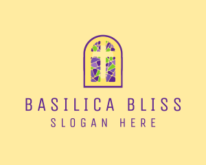 Basilica - Church Window Stone Mosaic logo design