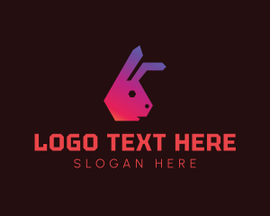 Rabbit Ears - Geometric Rabbit Head logo design