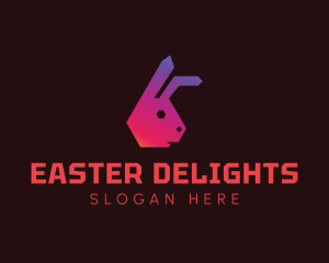 Geometric Rabbit Head logo design