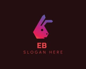 Bunny - Geometric Rabbit Head logo design