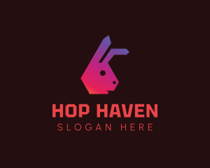 Geometric Rabbit Head logo design