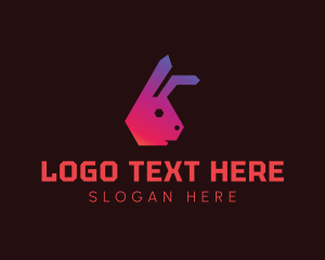 Veterinary - Geometric Rabbit Head logo design