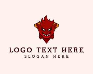 Online Gaming - Devil Monster Crest logo design