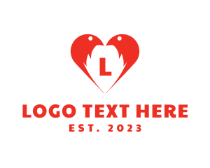 Pet - Love Bird Heart logo design