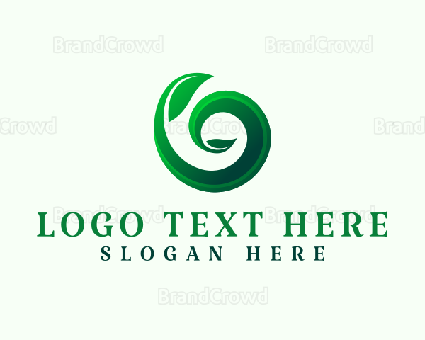 Spiral Green Leaves Logo