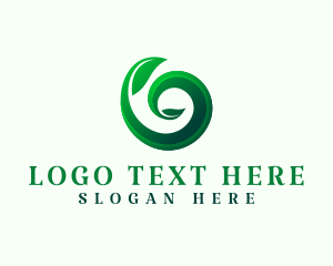 Eco Friendly - Spiral Green Leaves logo design