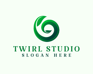 Twirl - Spiral Green Leaves logo design