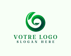 Environment Friendly - Spiral Green Leaves logo design